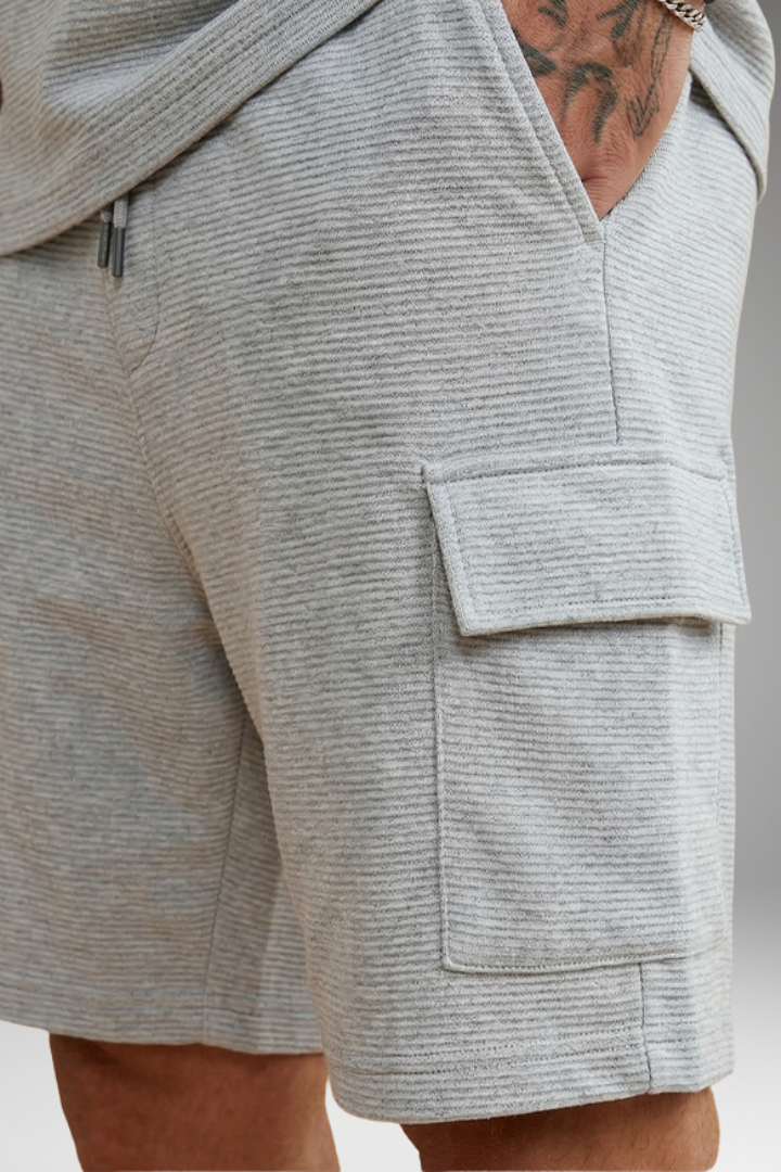 Men's Two-Piece Sportswear Set with Round Neck Top
