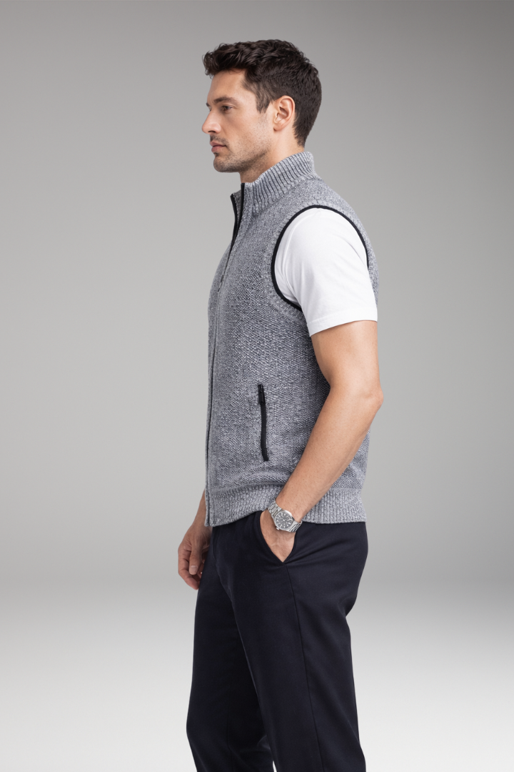 Men’s Vest with Zipper Closure and Side Pockets