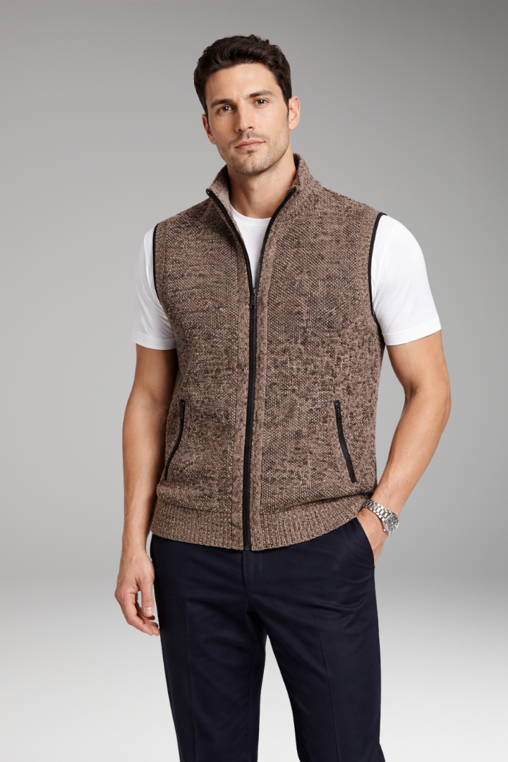 Men’s Vest with Zipper Closure and Side Pockets