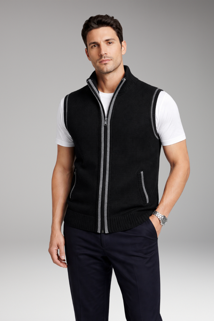 Men’s Vest with Zipper Closure and Side Pockets