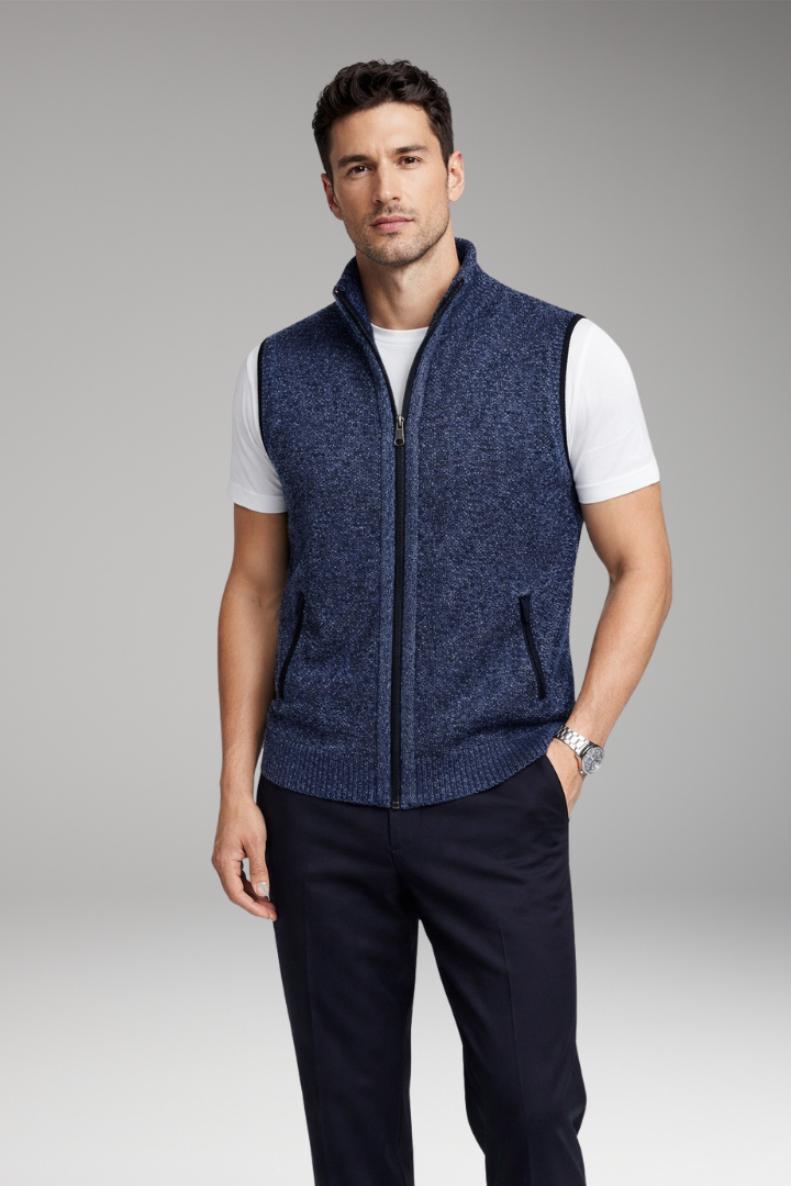 Men’s Vest with Zipper Closure and Side Pockets
