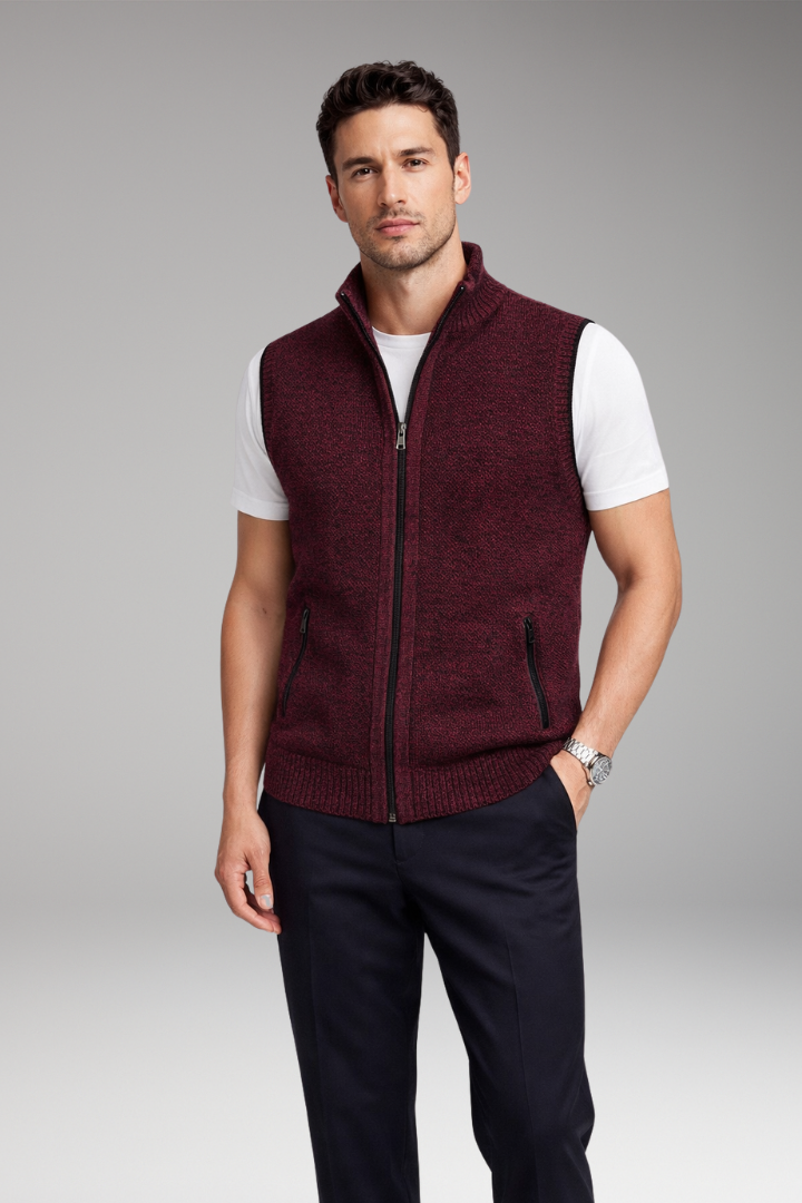 Men’s Vest with Zipper Closure and Side Pockets