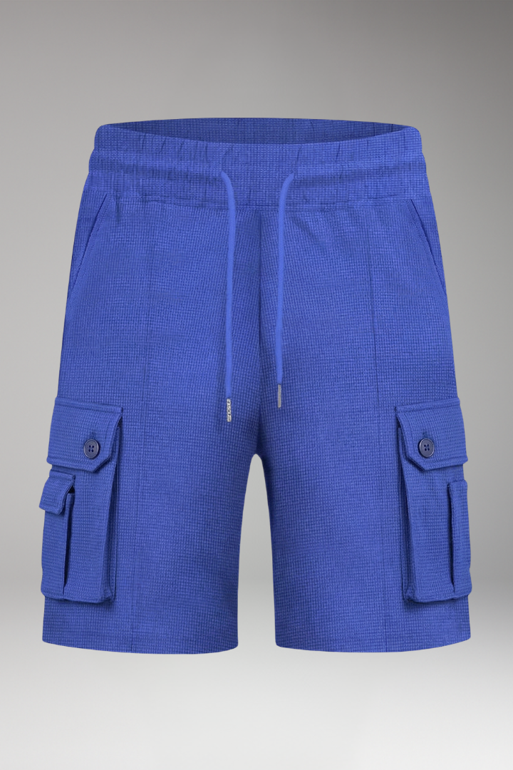 Men's Waffle Shorts with Drawstring and Side Pockets