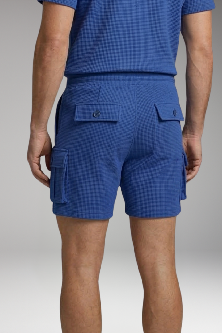 Men's Waffle Shorts with Drawstring and Side Pockets