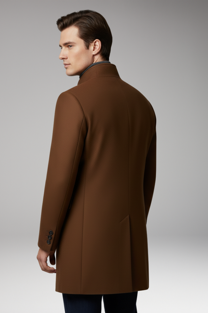 Men’s Winter Jacket with Insulated Interior and Snap Closure