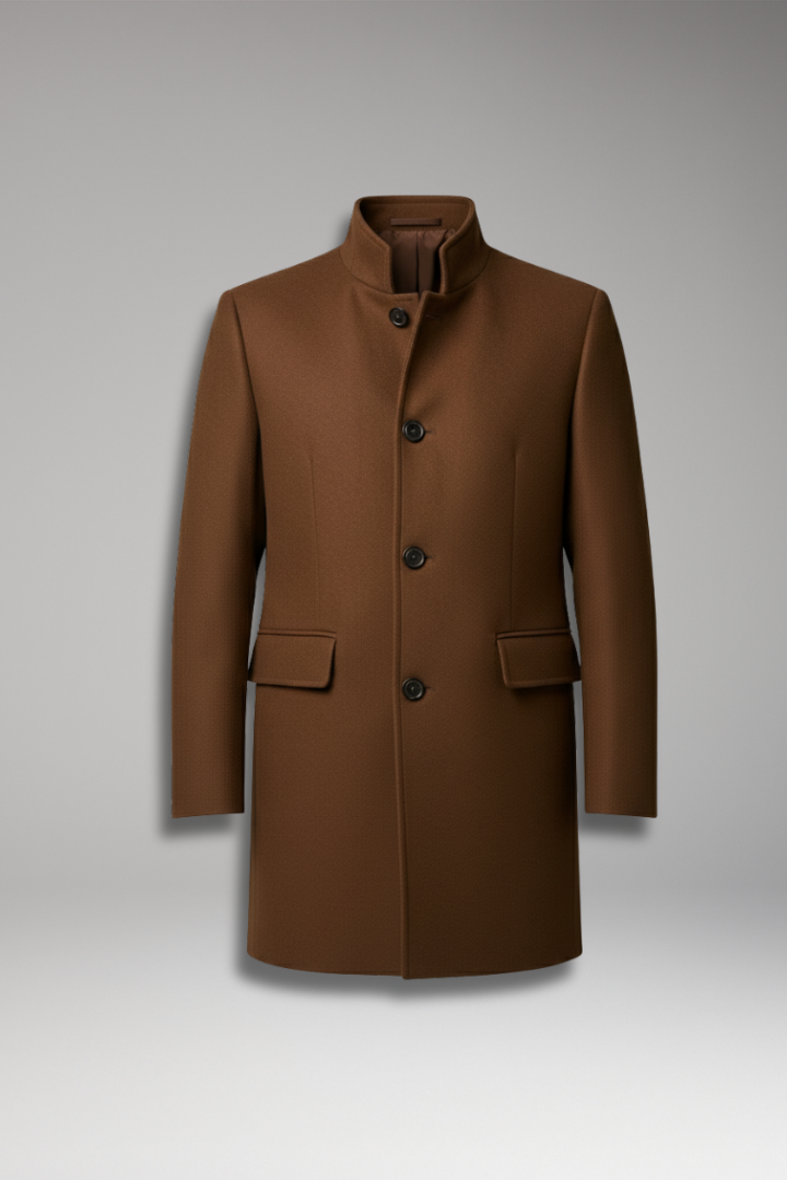 Men’s Winter Jacket with Insulated Interior and Snap Closure