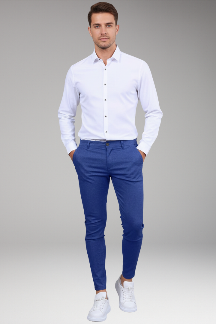 Men’s Chino Trousers with Slim Legs and Button Closure
