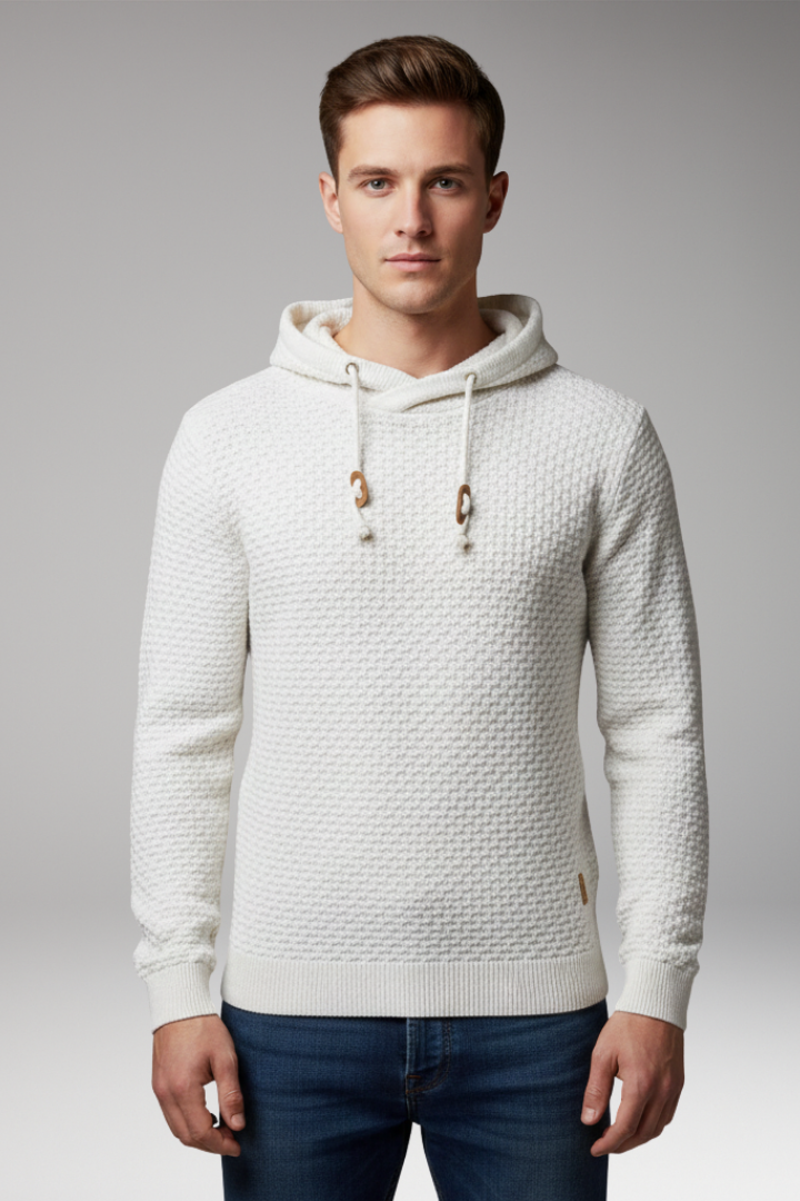 Men's Hoodie with Hooded Neckline and Long Sleeves