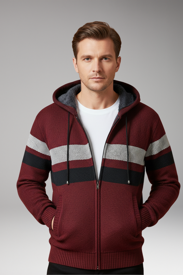 Men’s Jacket with Hood and Zip Closure