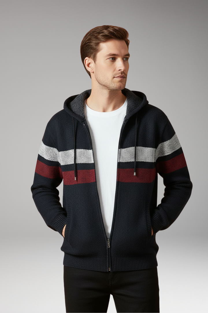 Men’s Jacket with Hood and Zip Closure