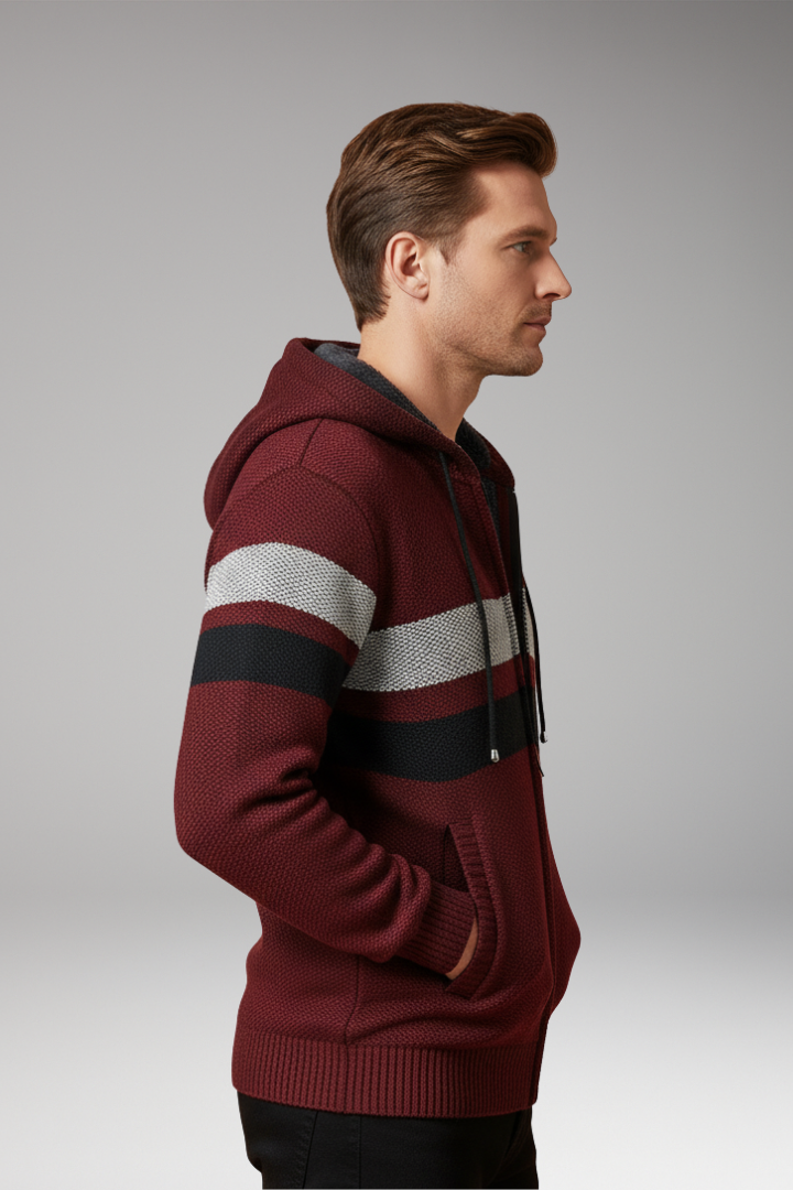 Men’s Jacket with Hood and Zip Closure