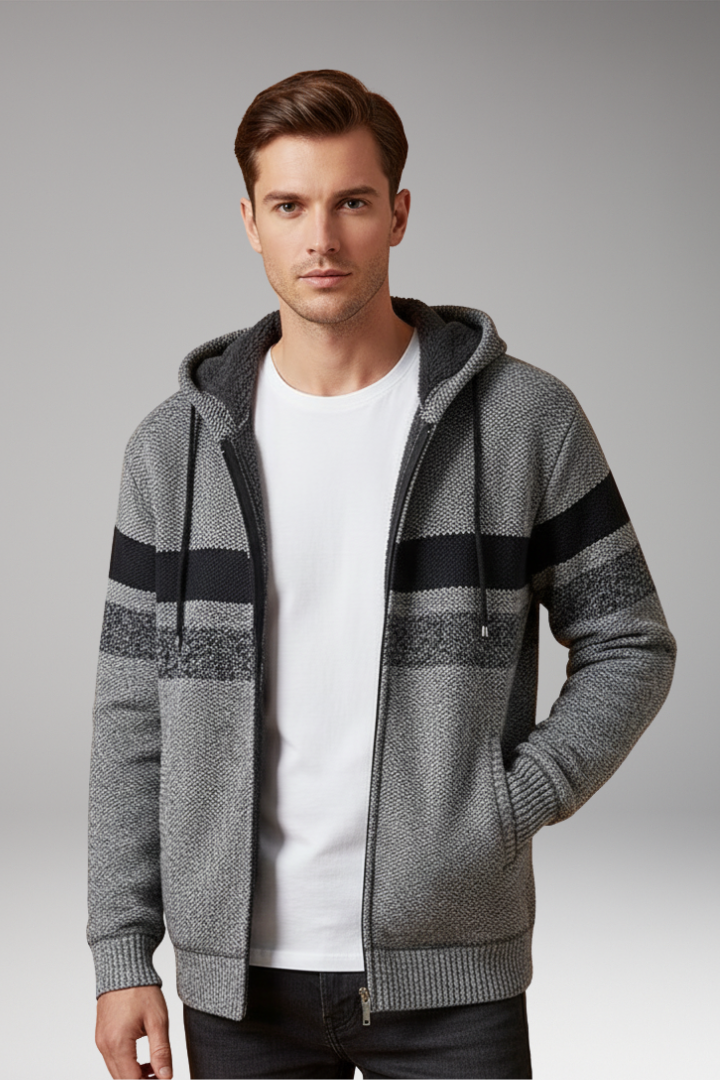 Men’s Jacket with Hood and Zip Closure