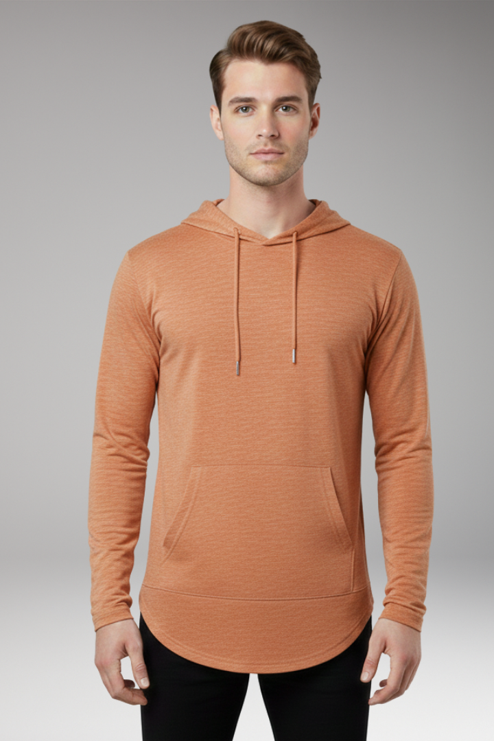 Men’s Outdoor Hoodie with Drawstring Hood and Front Pocket