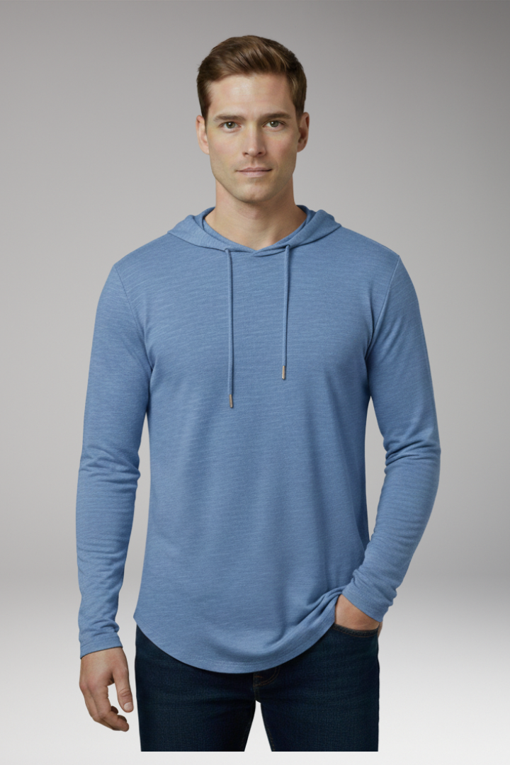 Men’s Outdoor Hoodie with Drawstring Hood and Front Pocket