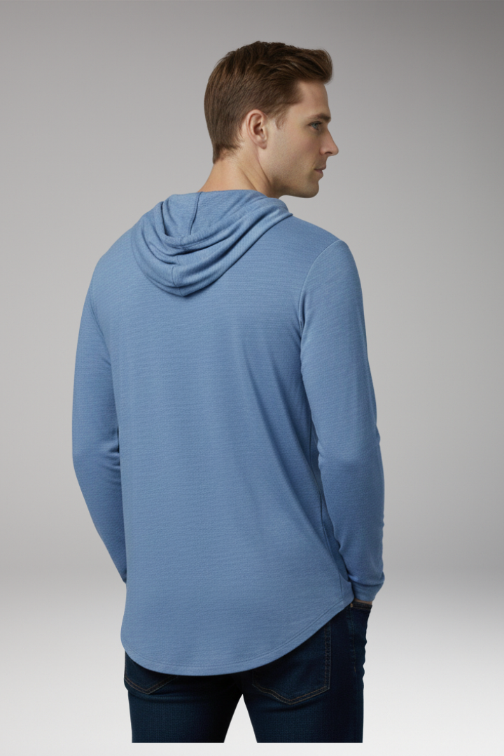 Men’s Outdoor Hoodie with Drawstring Hood and Front Pocket
