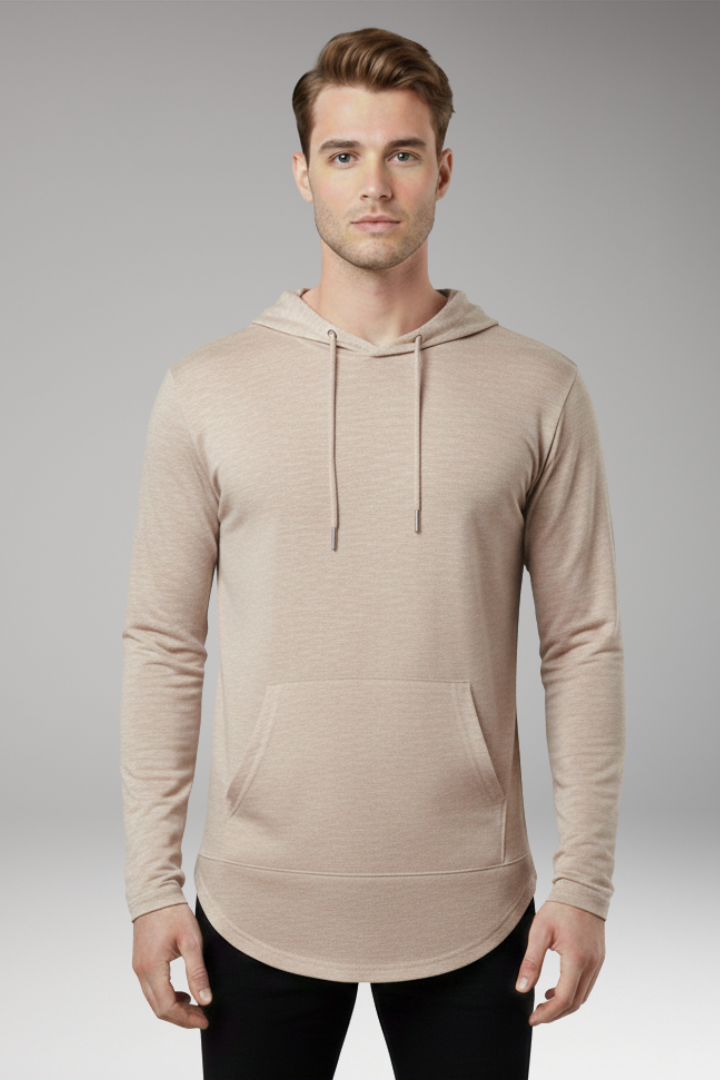 Men’s Outdoor Hoodie with Drawstring Hood and Front Pocket