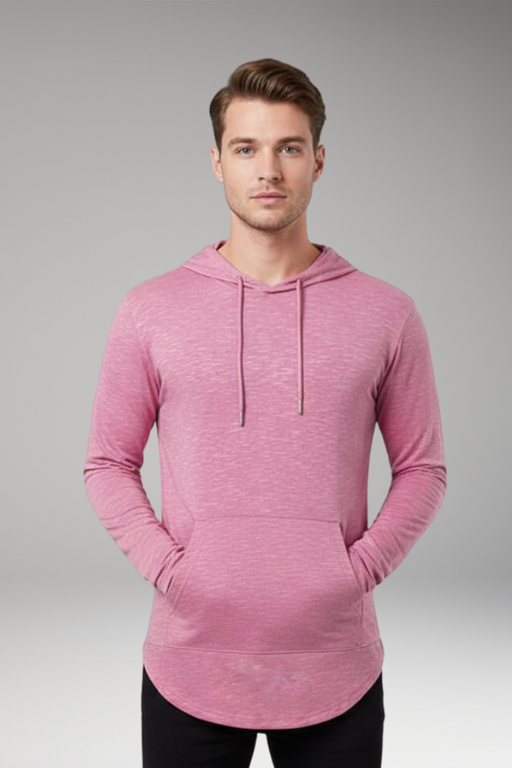 Men’s Outdoor Hoodie with Drawstring Hood and Front Pocket
