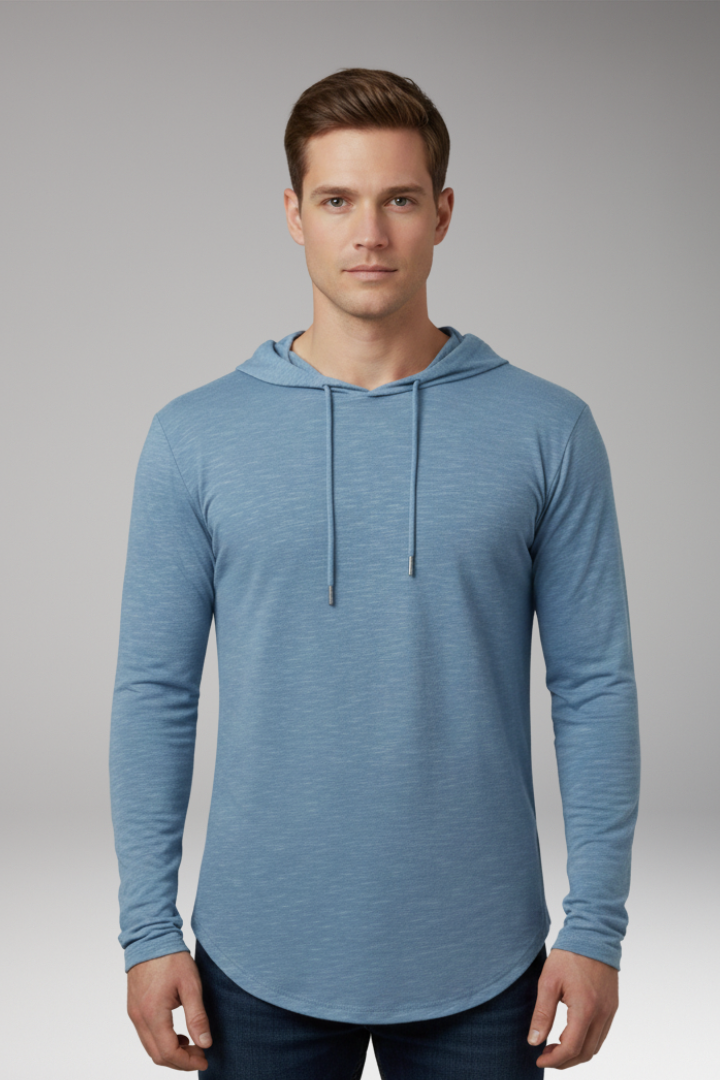 Men’s Outdoor Hoodie with Drawstring Hood and Front Pocket
