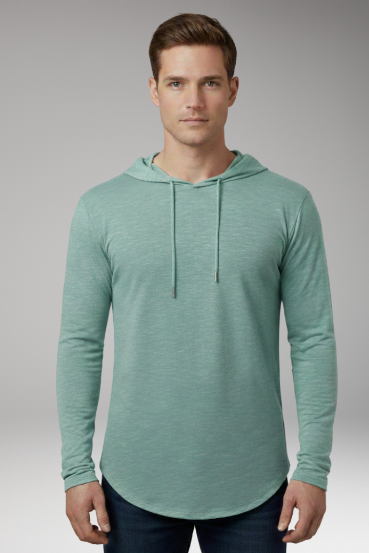 Men’s Outdoor Hoodie with Drawstring Hood and Front Pocket