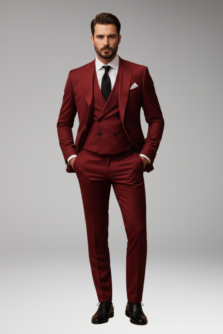 Men’s Suit Set with Jacket and Waistcoat
