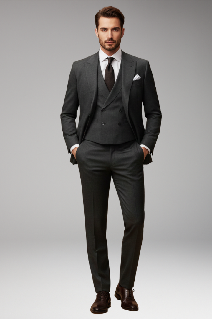Men’s Suit Set with Jacket and Waistcoat