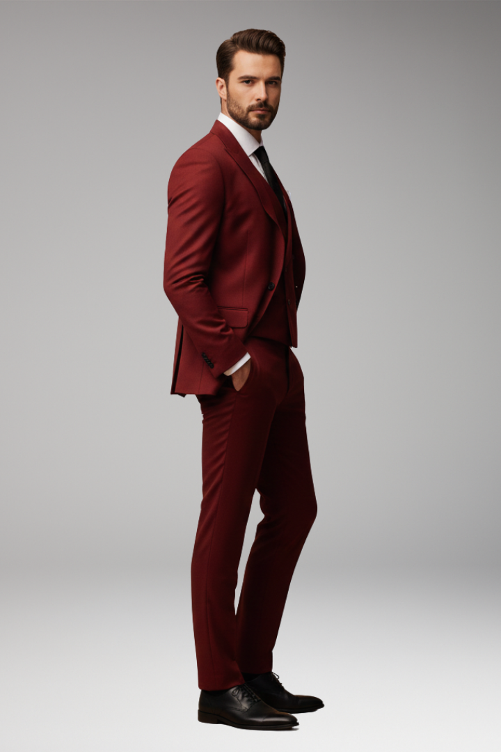 Men’s Suit Set with Jacket and Waistcoat
