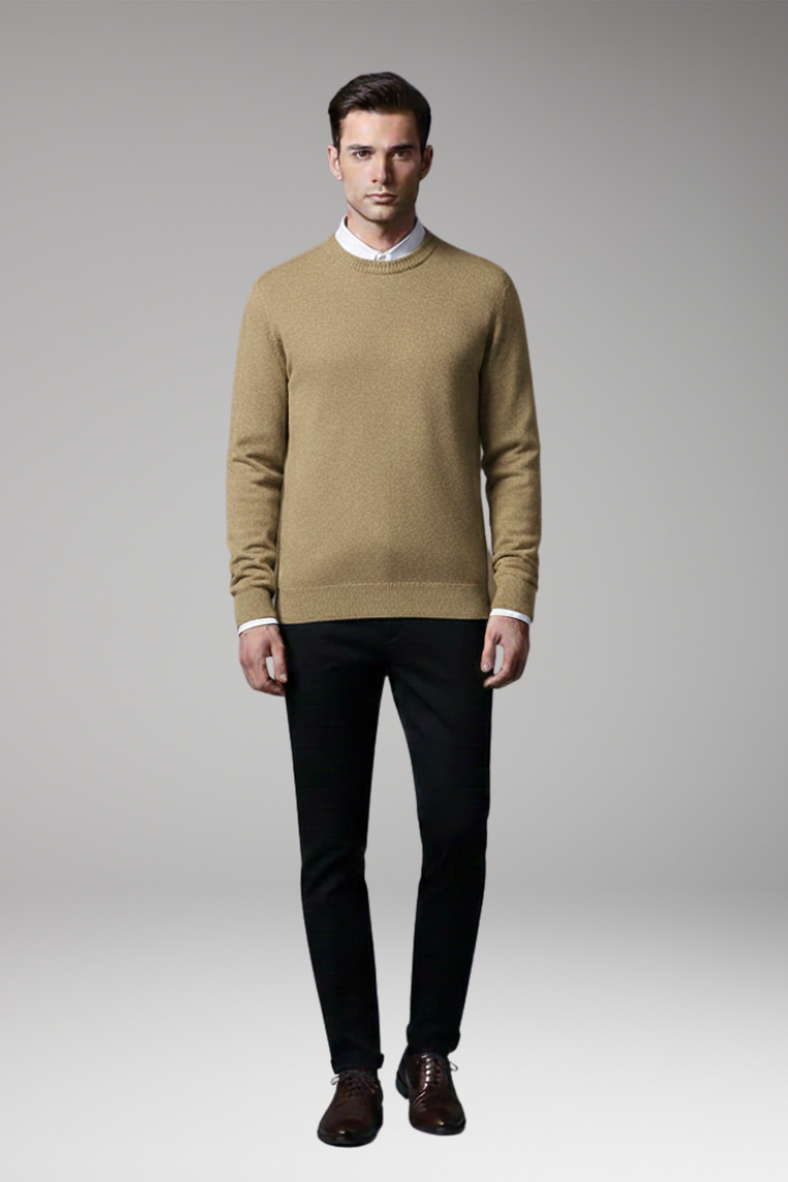 Men’s Jumper with Round Neck and Long Sleeves