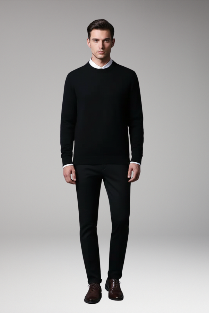 Men’s Jumper with Round Neck and Long Sleeves