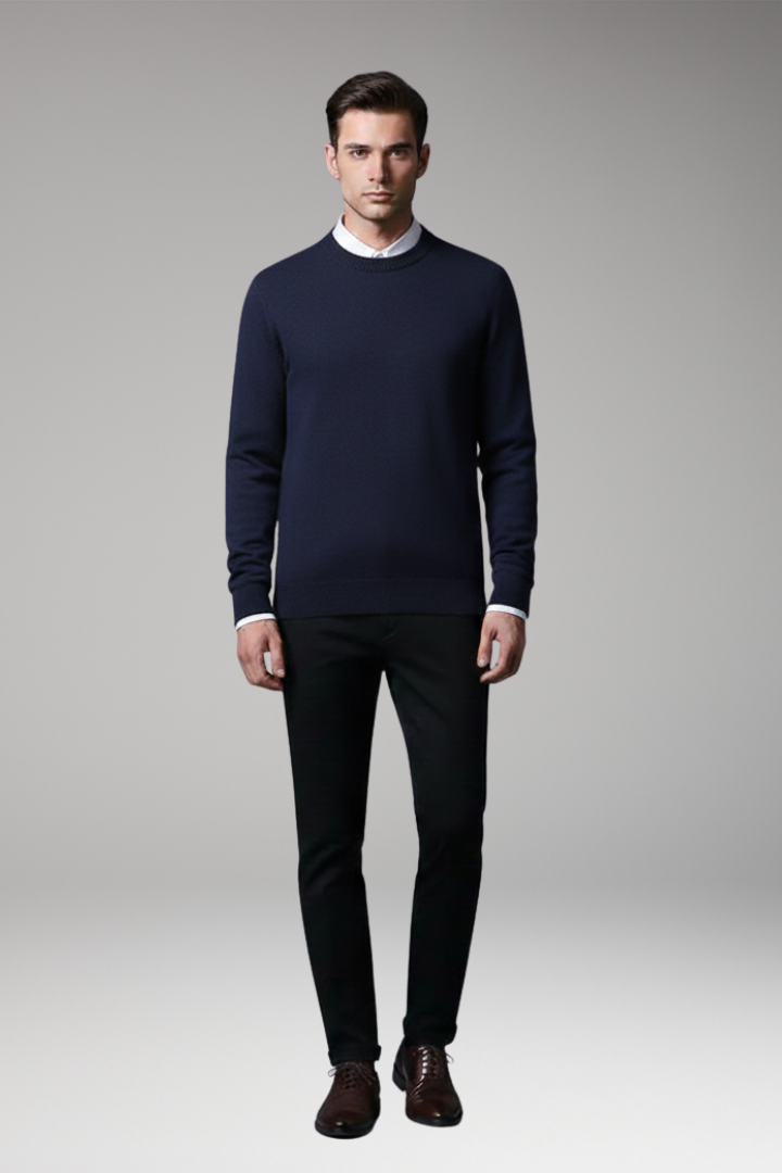 Men’s Jumper with Round Neck and Long Sleeves