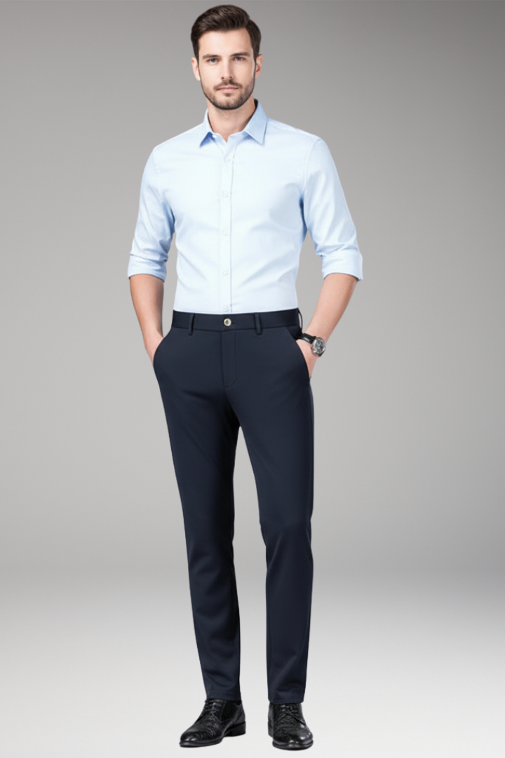 Men’s Trousers with Stretch Waist and Straight Legs