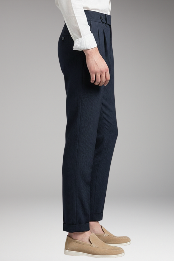 Men’s Work Trousers with Pleated Front and High Waist