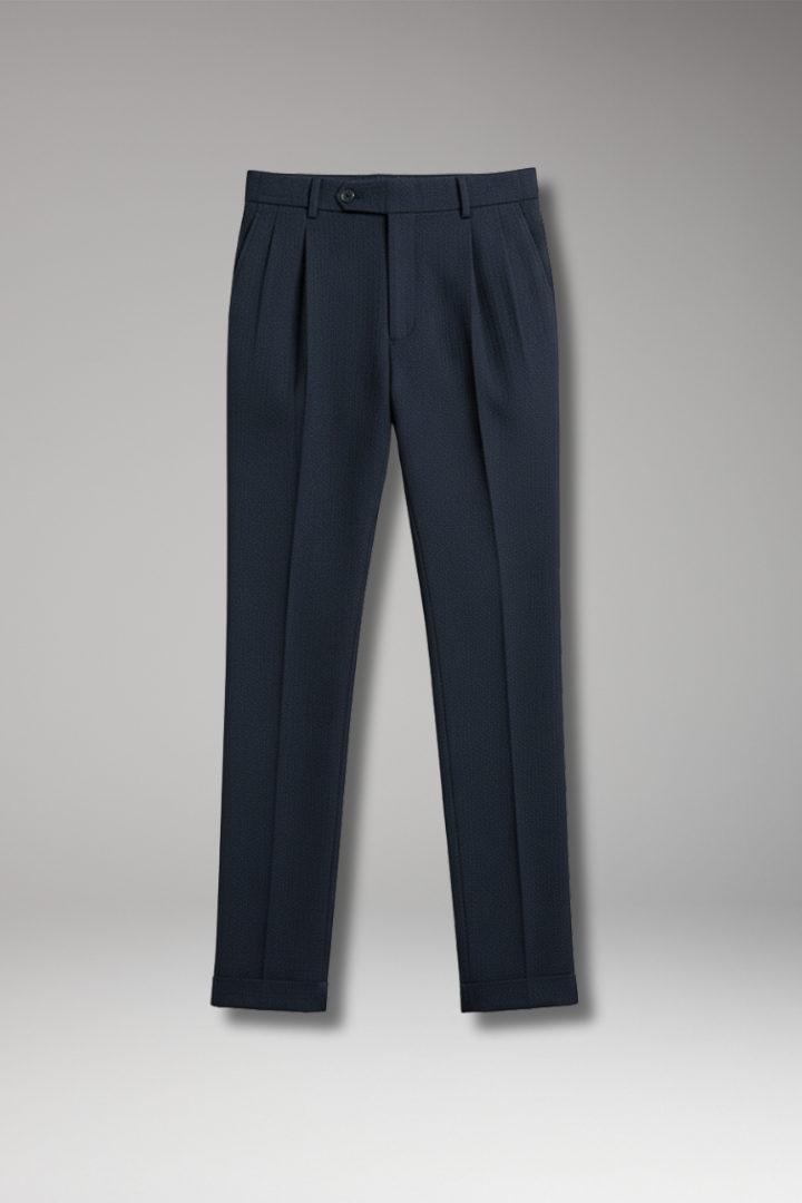 Men’s Work Trousers with Pleated Front and High Waist