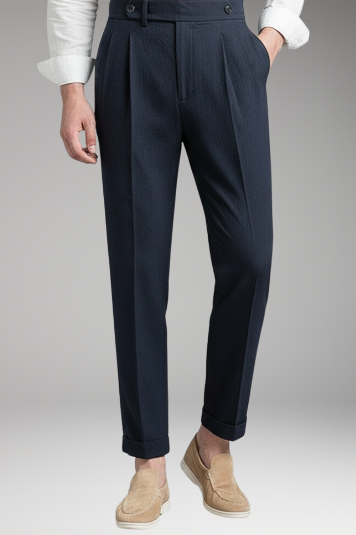 Men’s Work Trousers with Pleated Front and High Waist