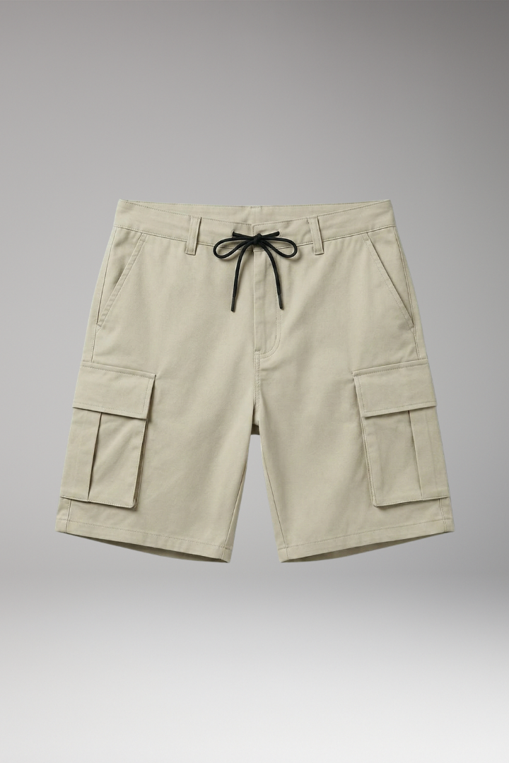 Men's Cargo Shorts with Drawstring Waistband and Cargo Pockets