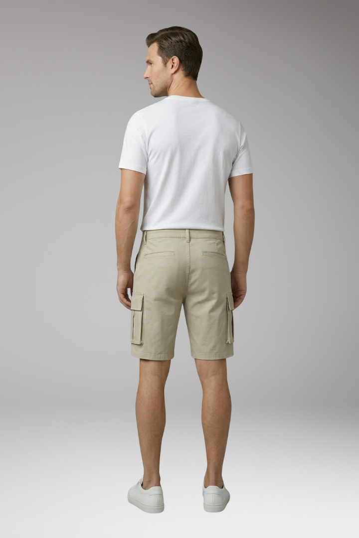 Men's Cargo Shorts with Drawstring Waistband and Cargo Pockets