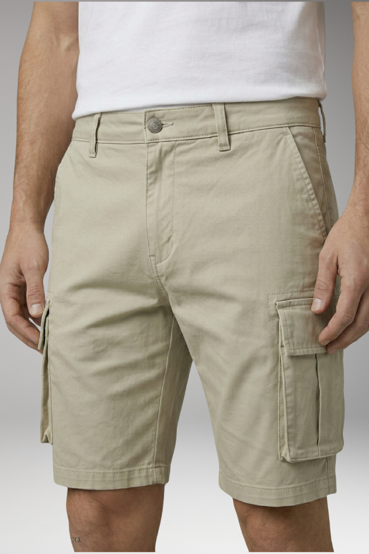 Men's Cargo Shorts with Drawstring Waistband and Cargo Pockets