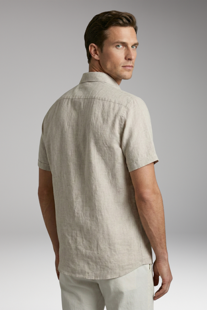 Men's Shirt with Button Placket and Short Sleeves