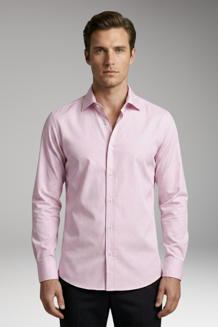 Men's Shirt with Button Placket and Slim Fit