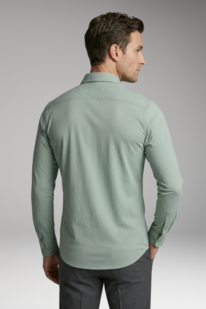 Men's Shirt with Button Placket and Slim Fit