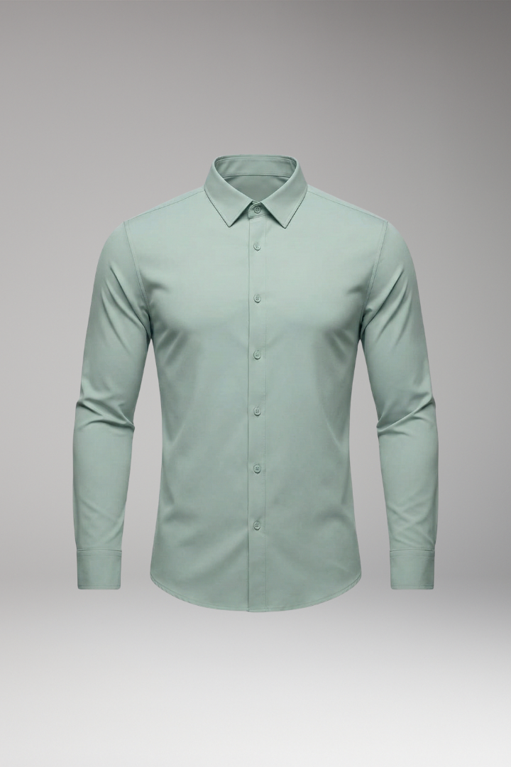 Men's Shirt with Button Placket and Slim Fit