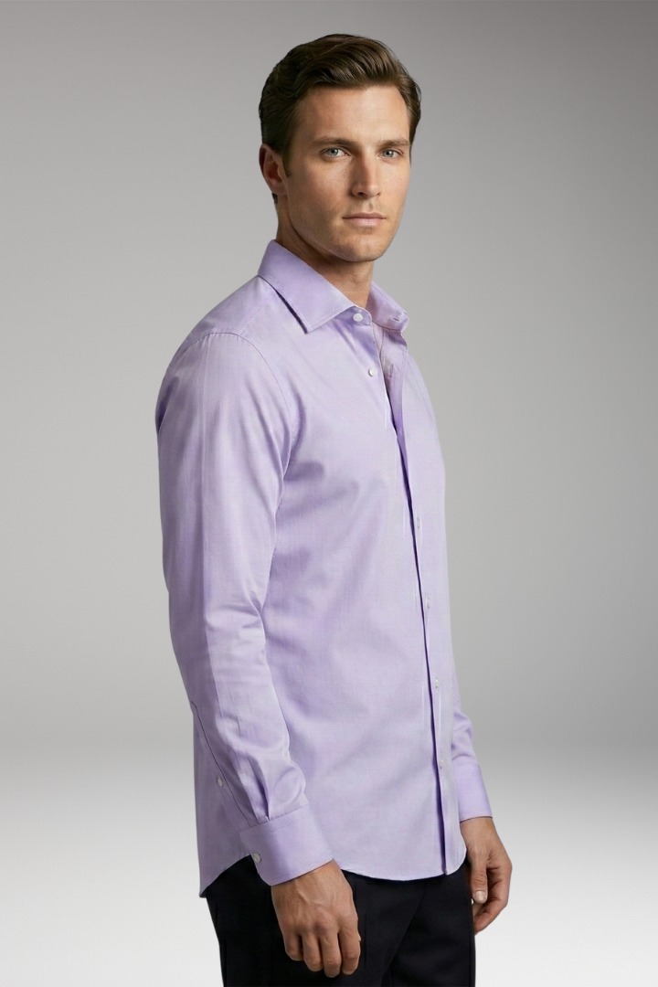 Men's Shirt with Button Placket and Slim Fit
