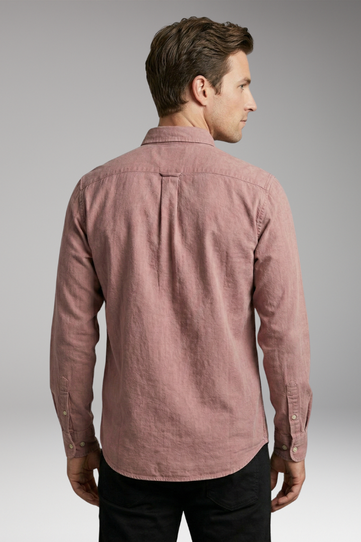 Men's Shirt with Classic Collar and Chest Pocket