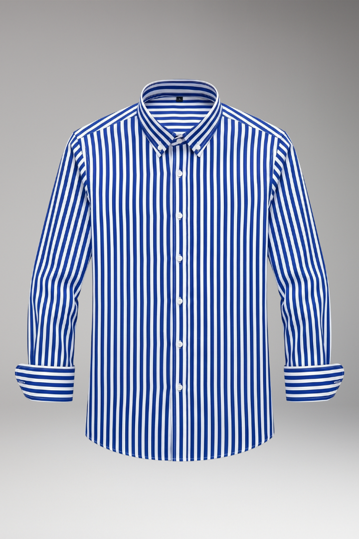 Men's Shirt with Short Sleeves and Button Placket