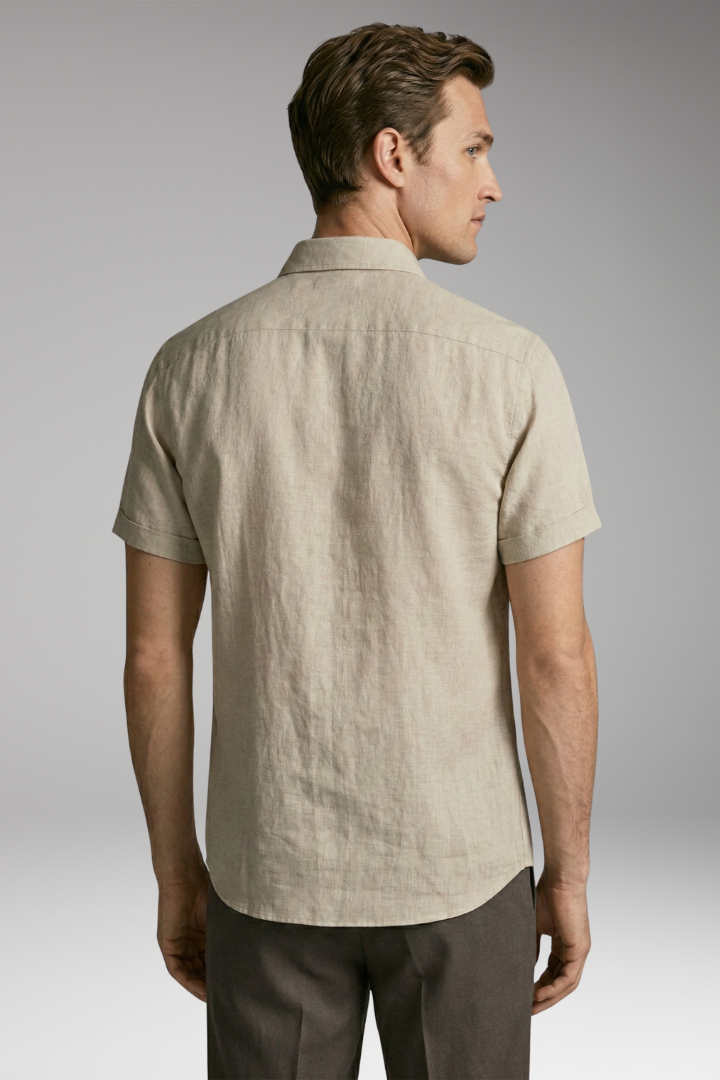 Men's Summer Shirt with Short Sleeves and Button Placket