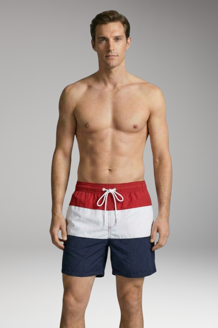 Men’s Swim Shorts with Stylish Design and Elastic Waistband