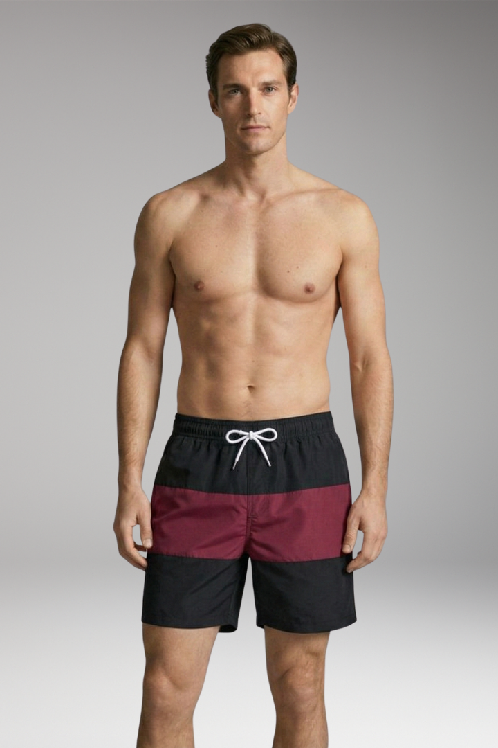 Men’s Swim Shorts with Stylish Design and Elastic Waistband