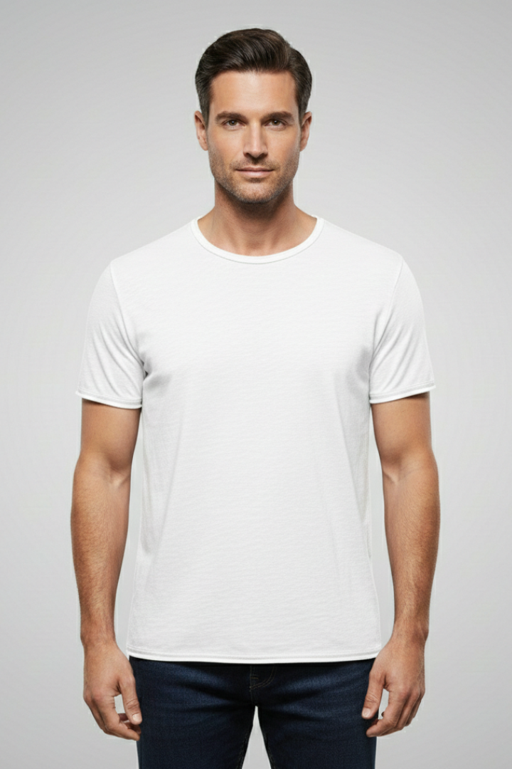Men's T-Shirt with Round Neck and Short Sleeves