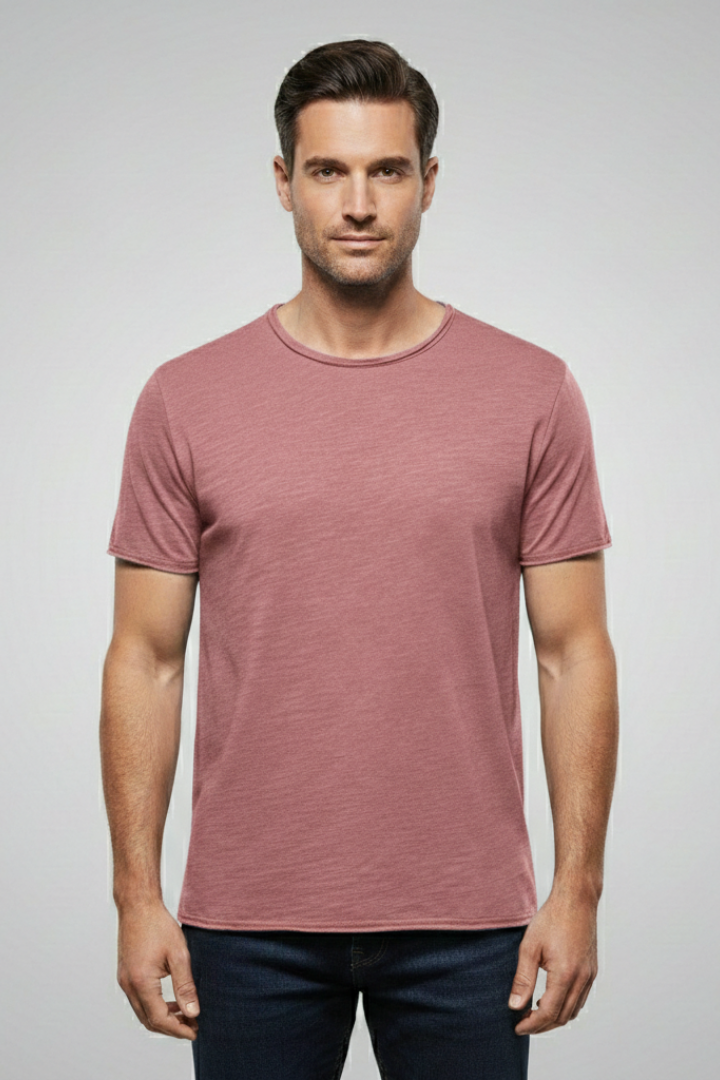 Men's T-Shirt with Round Neck and Short Sleeves