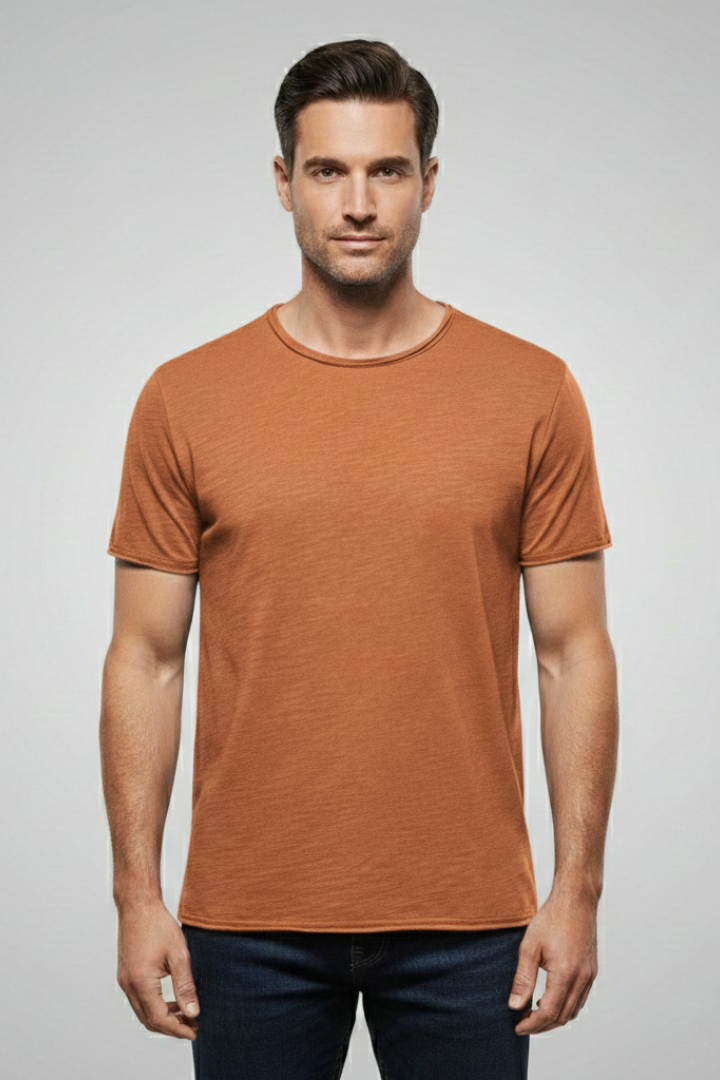 Men's T-Shirt with Round Neck and Short Sleeves