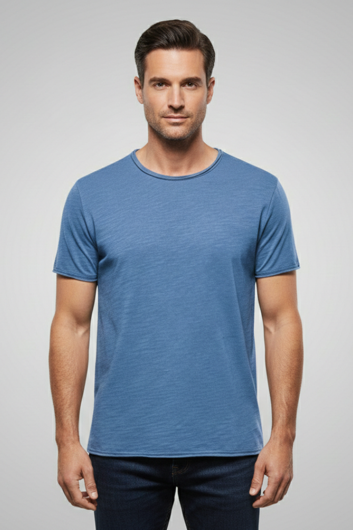 Men's T-Shirt with Round Neck and Short Sleeves